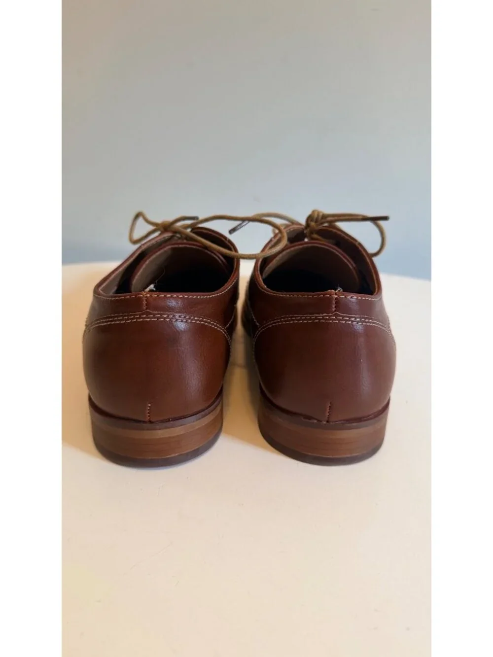 Curt & Larson Mens Brown Faux Leather Oxford Dress Shoes Size 7.5